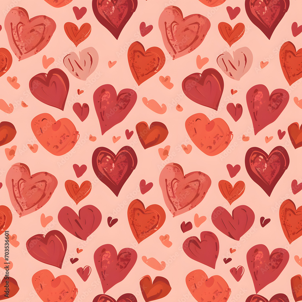	
Valentine's Day with heart seamless pattern background.