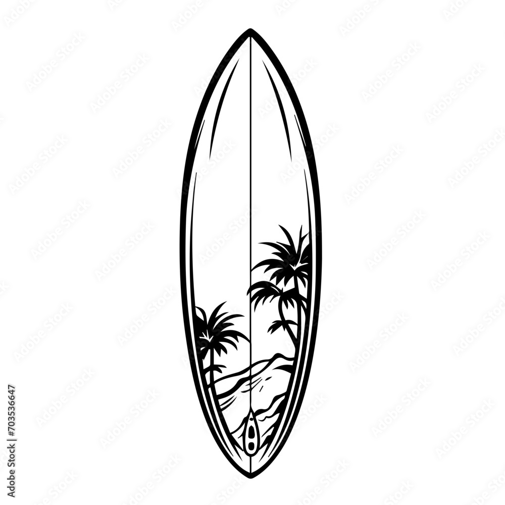 Vibrant Surfing Board Vector Vibrant Surfing Board Vector