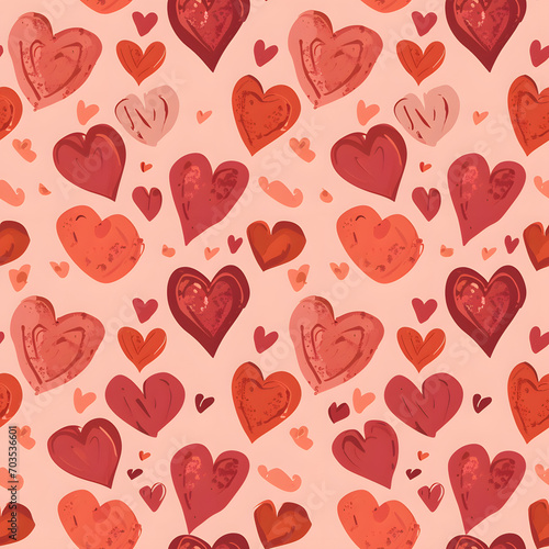   Valentine s Day with heart seamless pattern background.