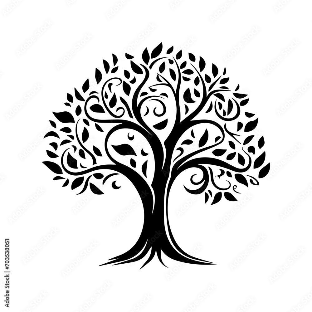 Verdant Tree in Full Bloom Vector Verdant Tree in Full Bloom Vector