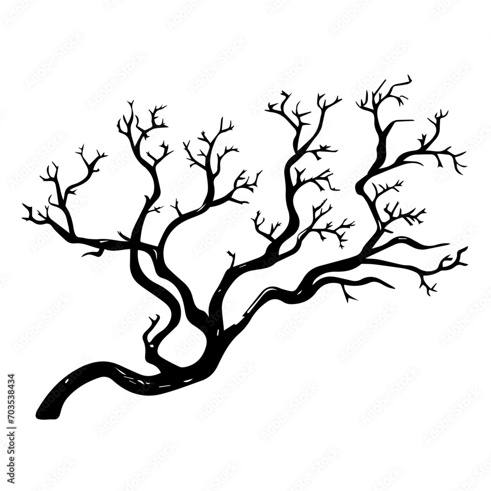 Elegant Tree Branch with Leaves Vector Elegant Tree Branch with Leaves Vector