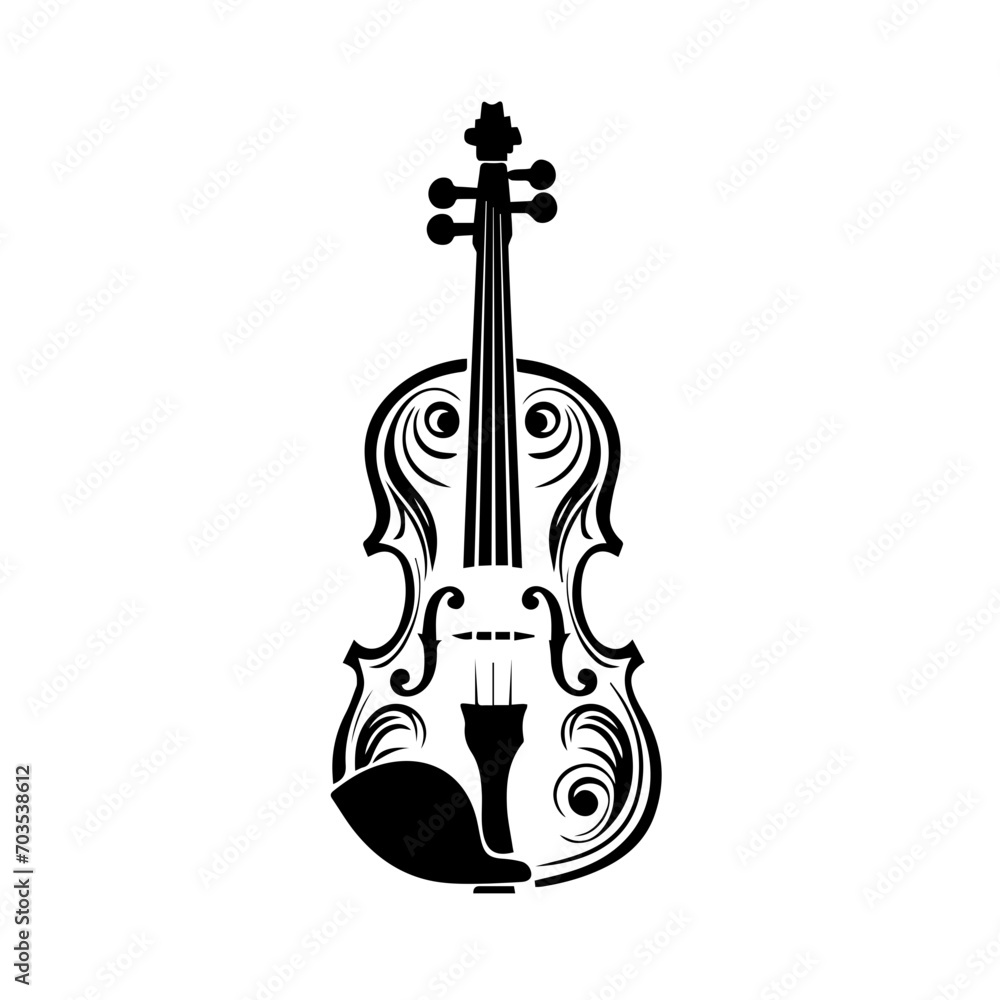 Classic Violin and Bow Vector Illustration Classic Violin and Bow Vector Illustration