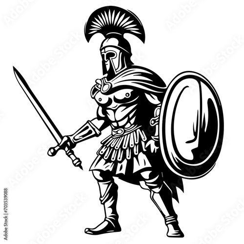 Ancient Greek Warrior Vector