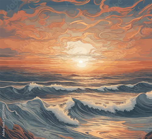sunset over the sea