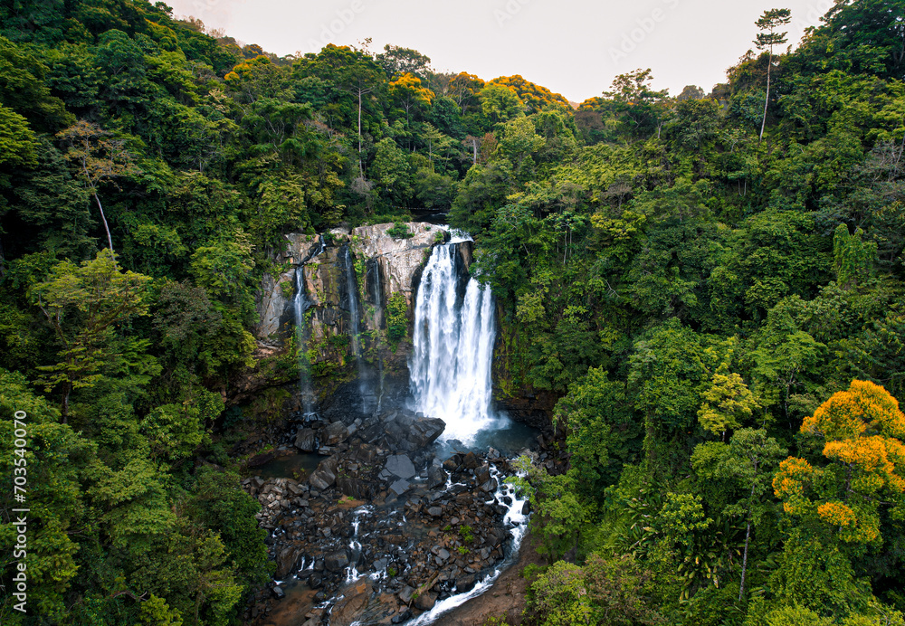 Waterfall into the jungle