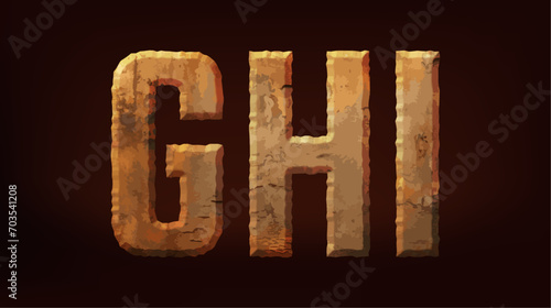 Decorative bold rusty letters. Vector illustration.