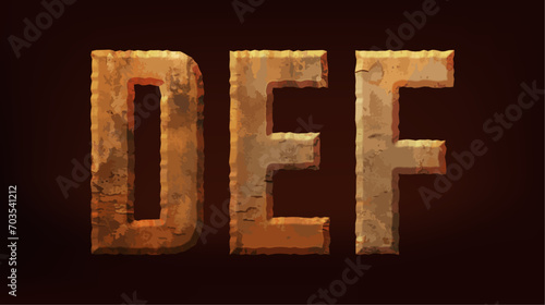 Decorative bold rusty letters. Vector illustration.