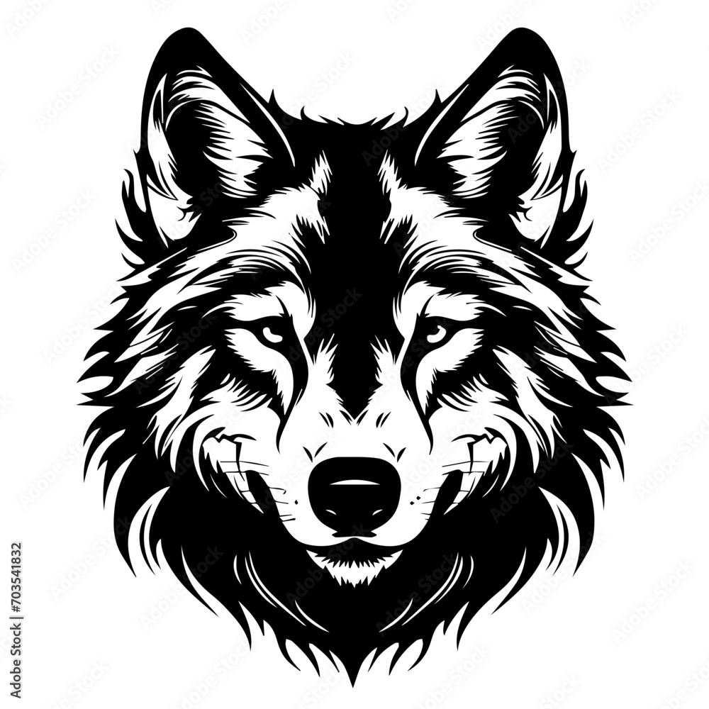 Fierce Wolf Head Vector Portrait Fierce Wolf Head Vector Portrait