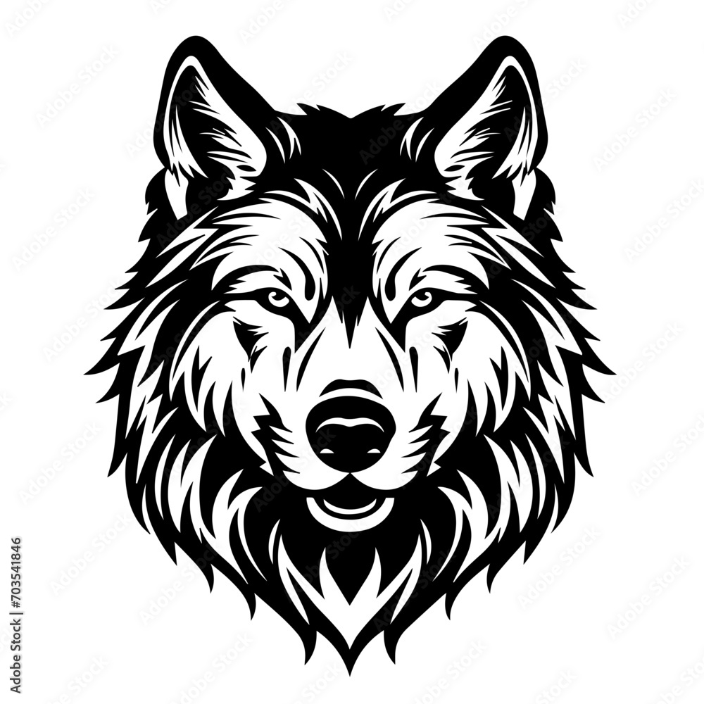 Fierce Wolf Head Vector Portrait