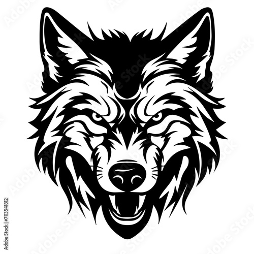 Fierce Wolf Head Vector Portrait