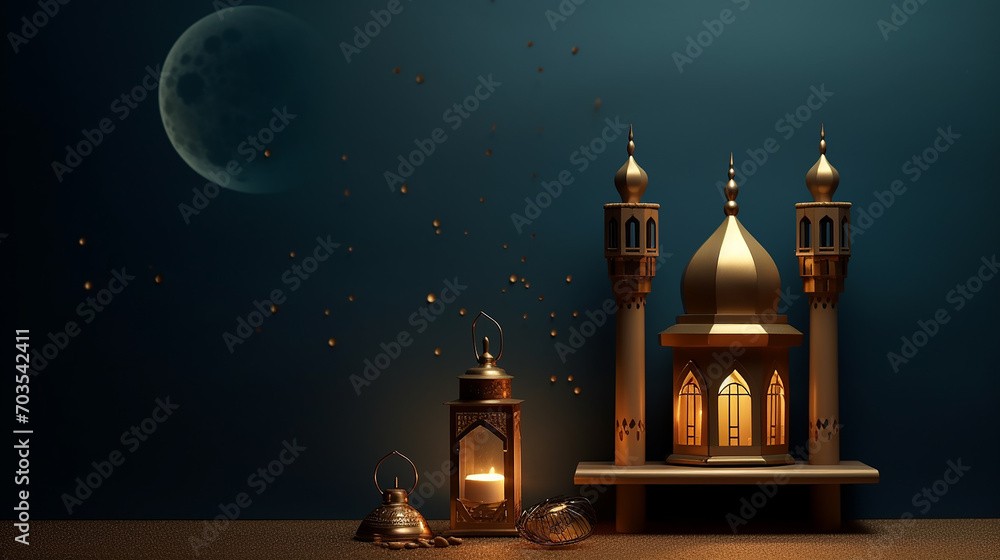 Photo ramadan mubarak concept minimalistic illustrative