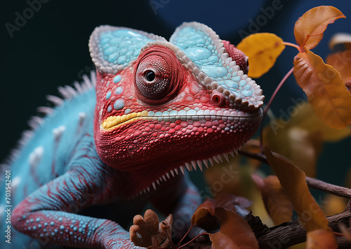 Vivid Chameleon on a Branch © Blue_Utilities