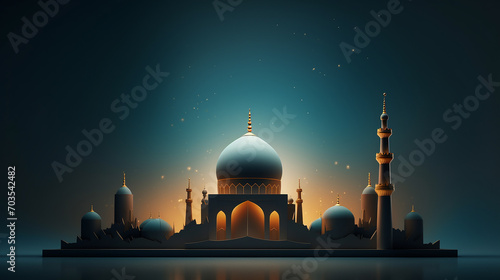 Photo ramadan mubarak concept minimalistic illustrative photo