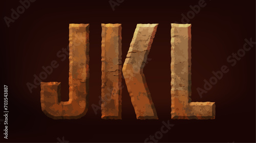 Decorative bold rusty letters. Vector illustration.