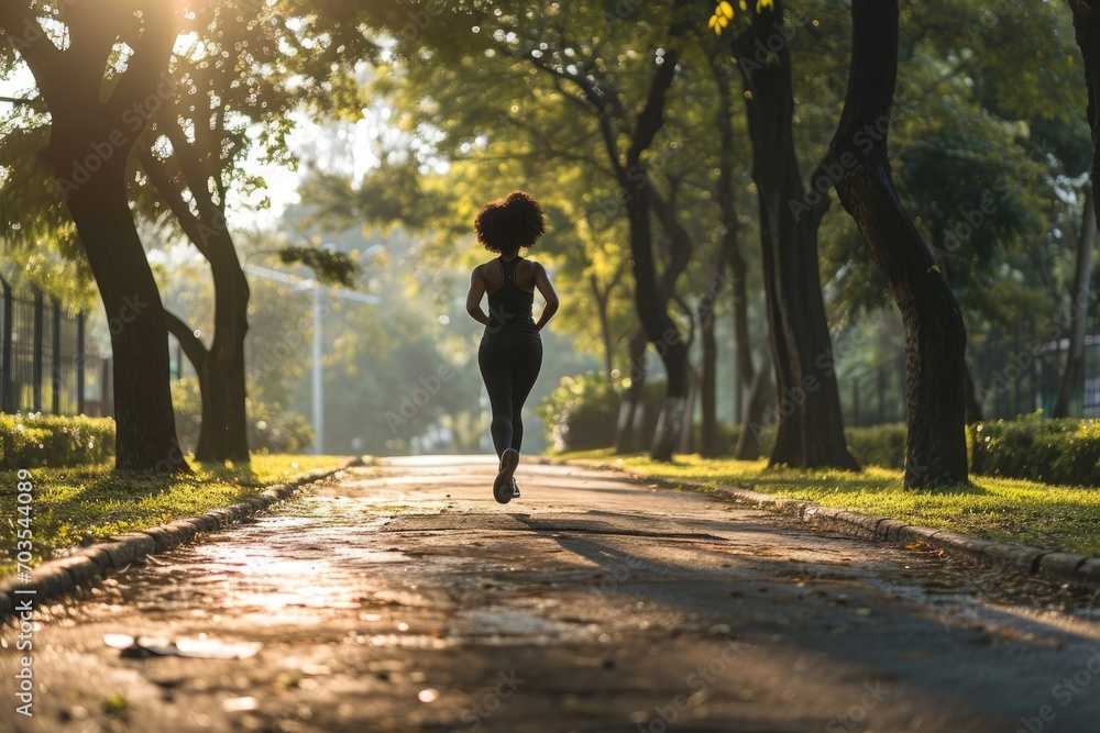 The woman exercises during the day, runs around town, healthy lifestyle. The woman exercises during the day, runs around town, healthy lifestyle.