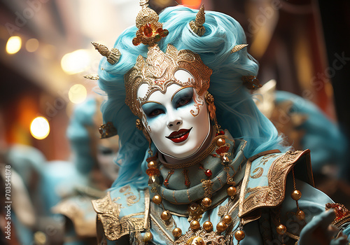 Venetian carnival mask. Tradition and glamour. AI generated © Alicina