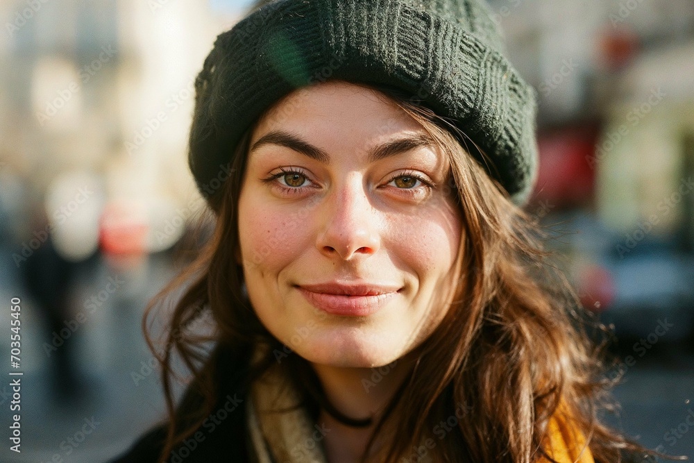 Portrait of a young woman in the city Portrait of a young woman in the city