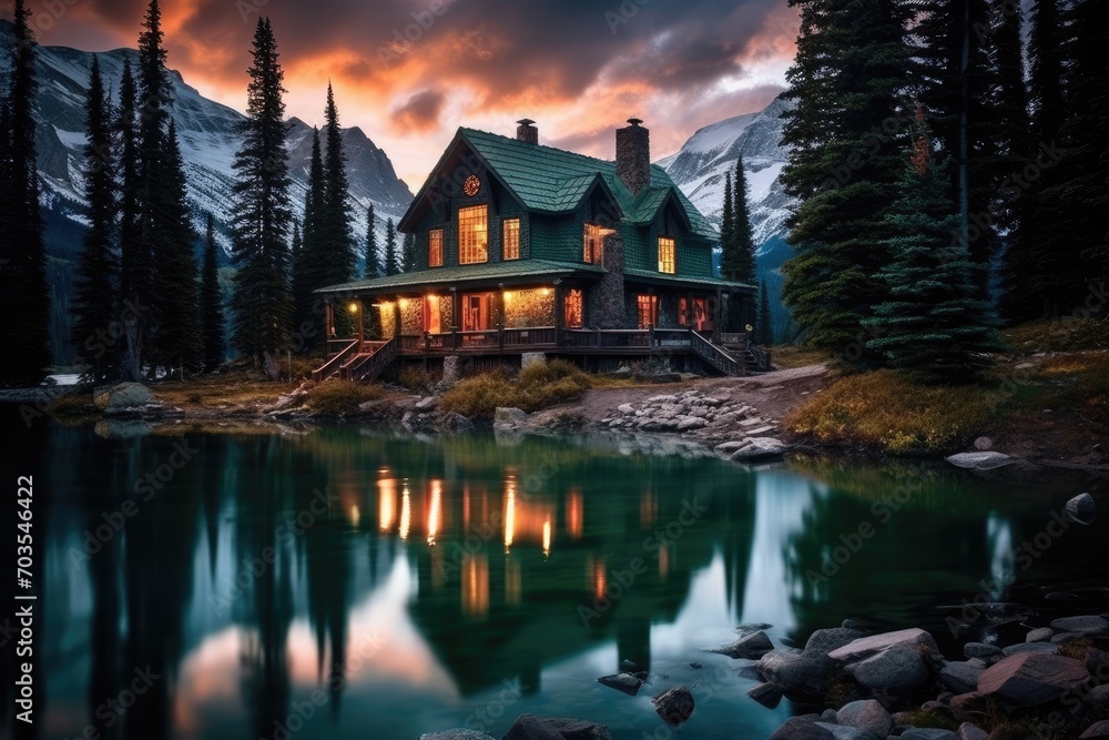 Fototapeta premium Mt Rainier National Park, Washington, United States of America, Emerald Lake in Crested Butte, Colorado, AI Generated