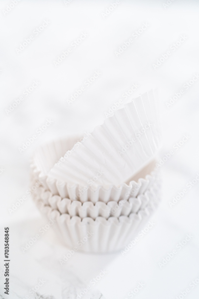 New cupcake liners on the kitchen counter New cupcake liners on the kitchen counter