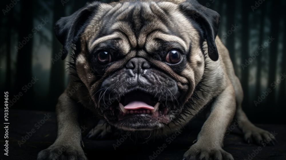 Canine Discontent: A Glimpse into Feral Instincts pug
