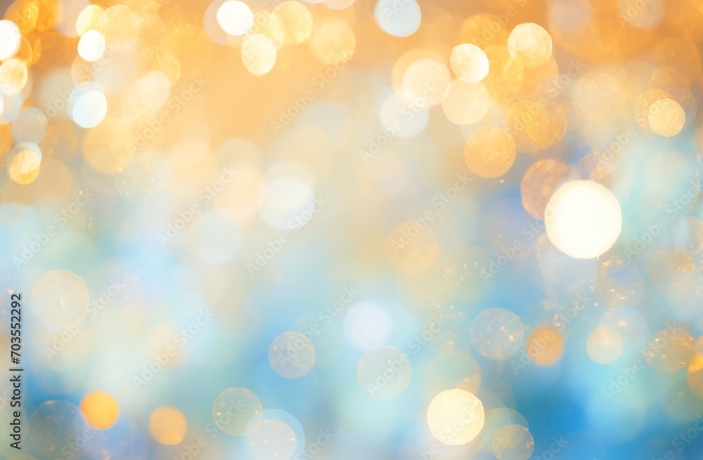 Dreamy Bokeh Lights, Blue, Beige, Amber, and White