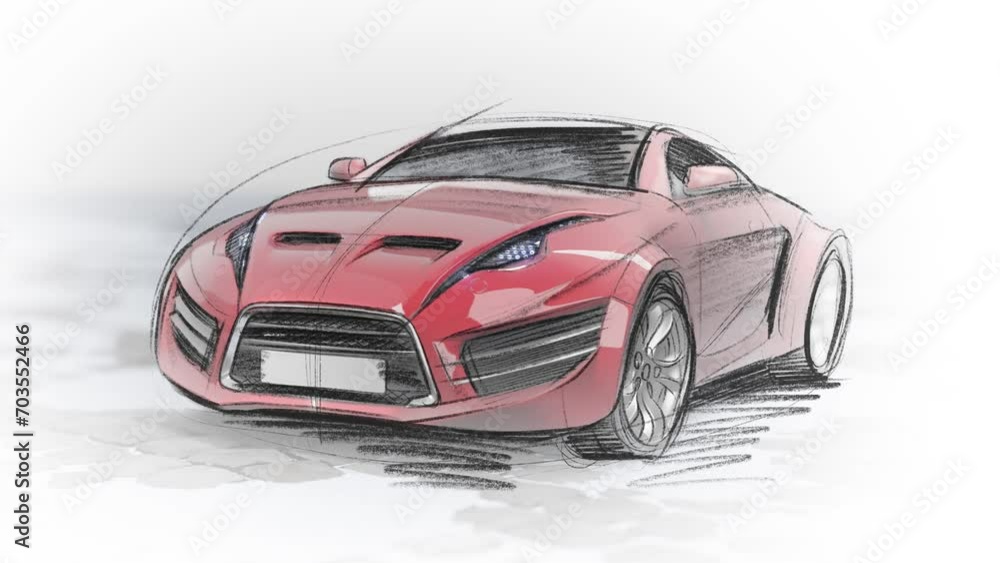 Designing a Brandless Electric Sports Car: A Timelapse from Sketch to 3D Animation Designing a Brandless Electric Sports Car: A Timelapse from Sketch to 3D Animation
