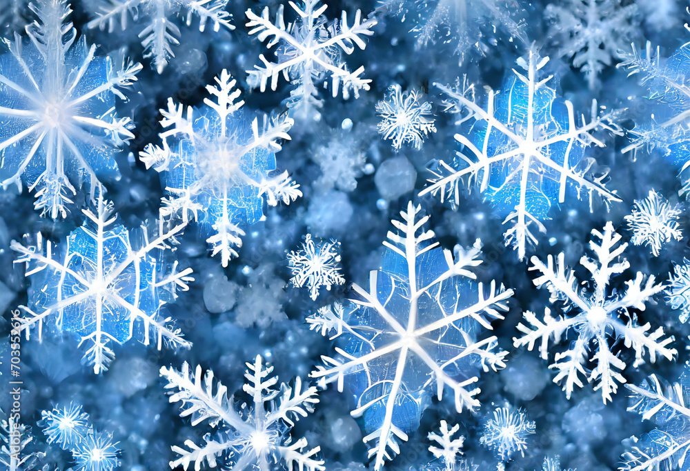 gros plan de flocons de neige gros plan de flocons de neige