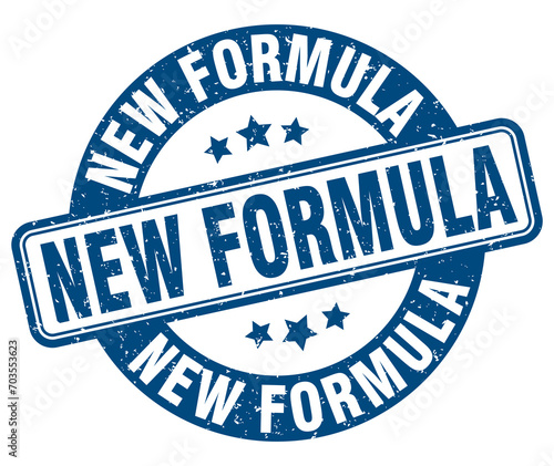 new formula stamp. new formula label. round grunge sign
