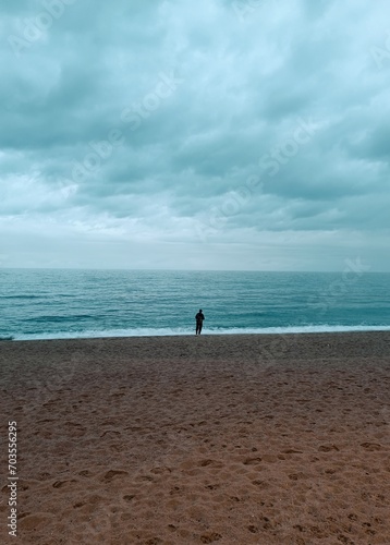 walking on the beach