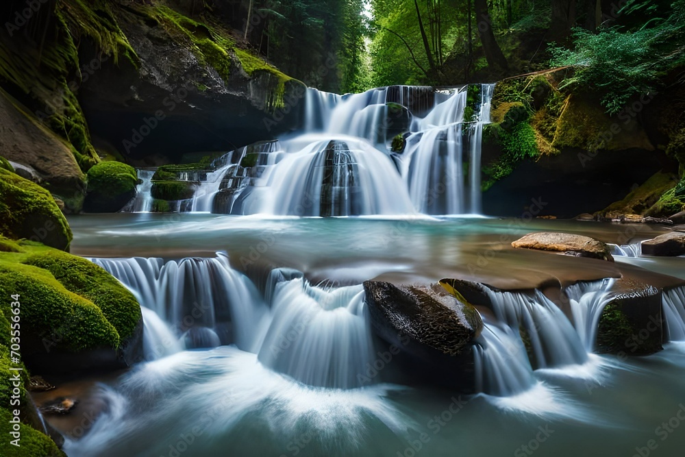 waterfall in the forest waterfall in the forest