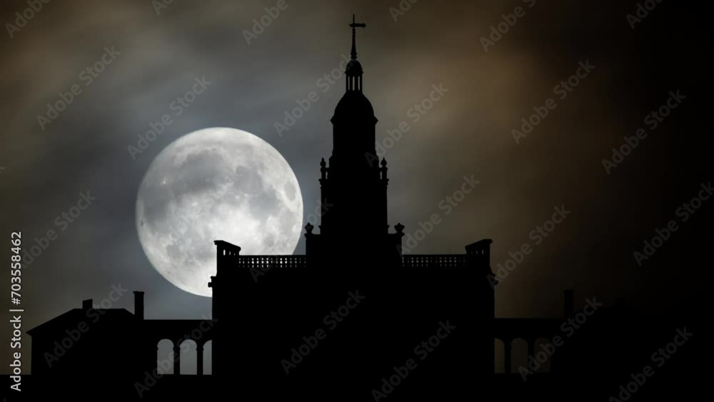 Independence Hall in Philadelphia, Pennsylvania, USA, Time Lapse by Night with Full Moon Independence Hall in Philadelphia, Pennsylvania, USA, Time Lapse by Night with Full Moon