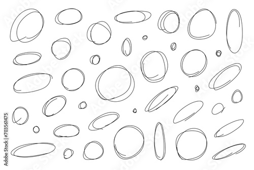 Wallpaper Mural A set of hand drawn black line circle doodles, squiggles and swirl lines, png transparent background Torontodigital.ca