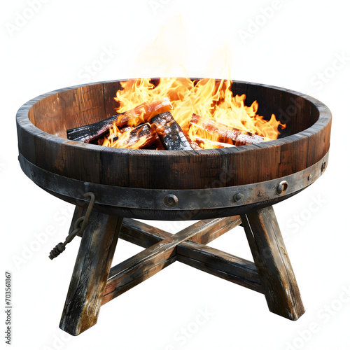 Fire pit isolated on white background, png
