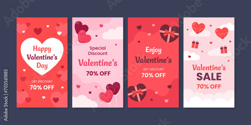 valentine's day sale social media template collection