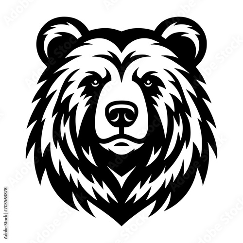 Vector logo of a bear head. Professional esport logo of a grizzly. cam be used as emblems, tattoo, sign, logo.