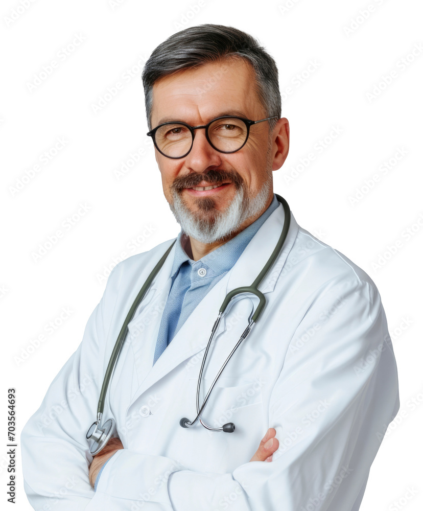 Transparent photo of a charming doctor