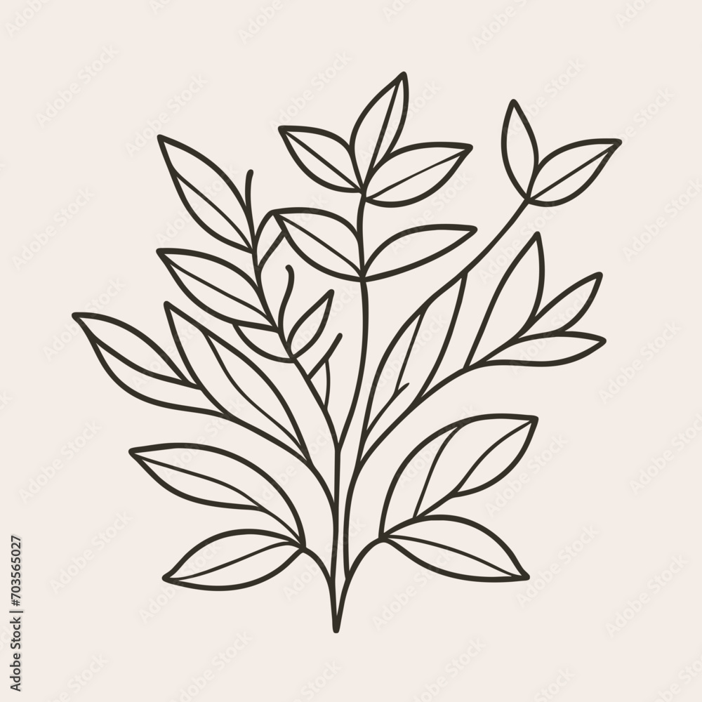 A Branch with Leaves: Natural Botanical Foliage A Branch with Leaves: Natural Botanical Foliage