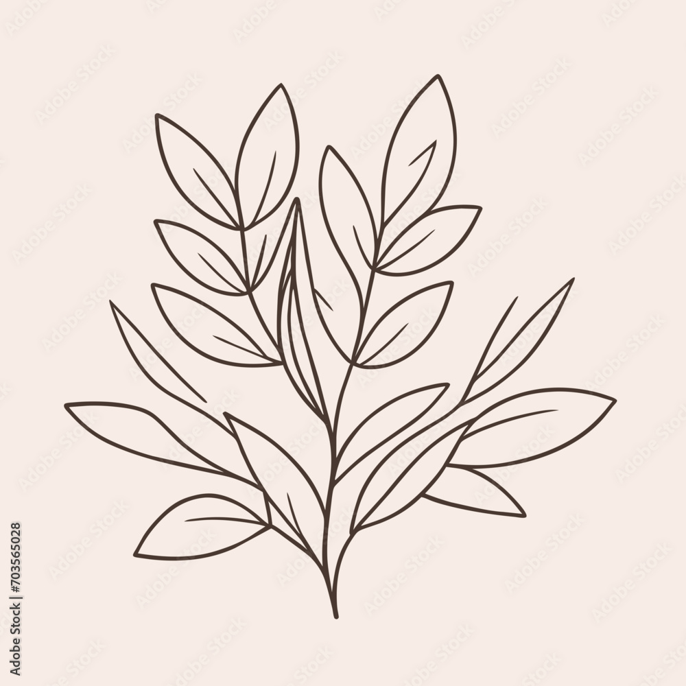 A Branch with Leaves: Natural Botanical Foliage A Branch with Leaves: Natural Botanical Foliage
