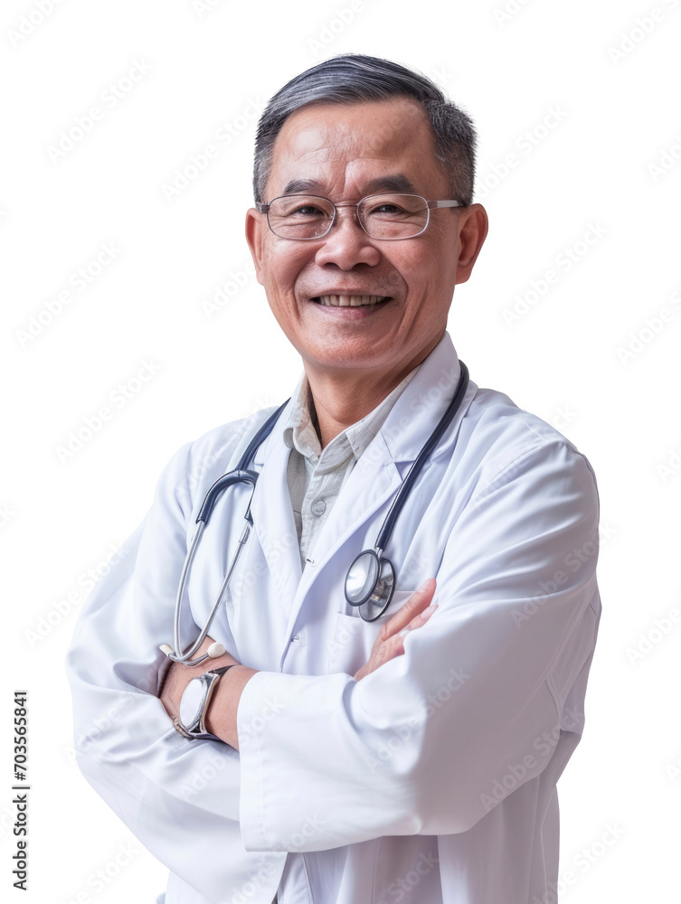 Fototapeta premium Transparent photo of a charming doctor