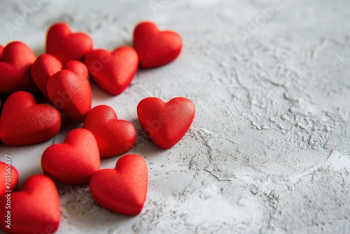 red hearts on a red background