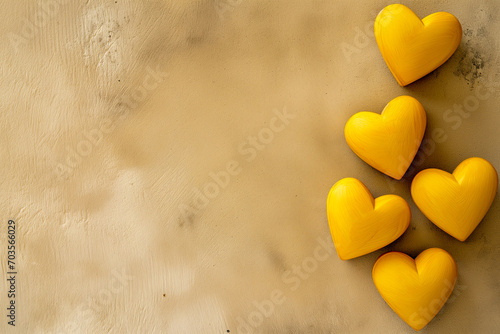 hearts on a yellow background