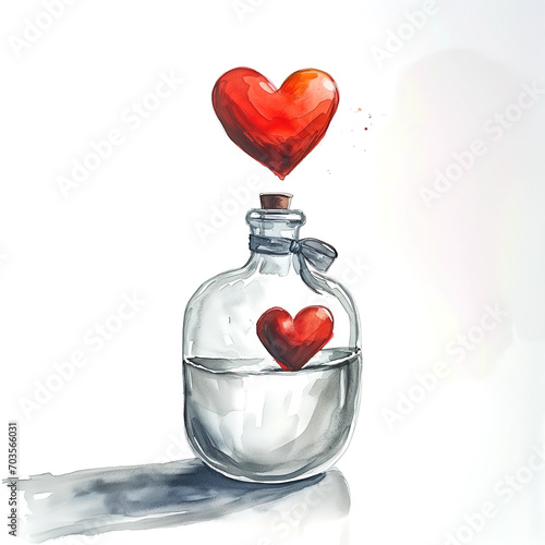 heart in glass jar