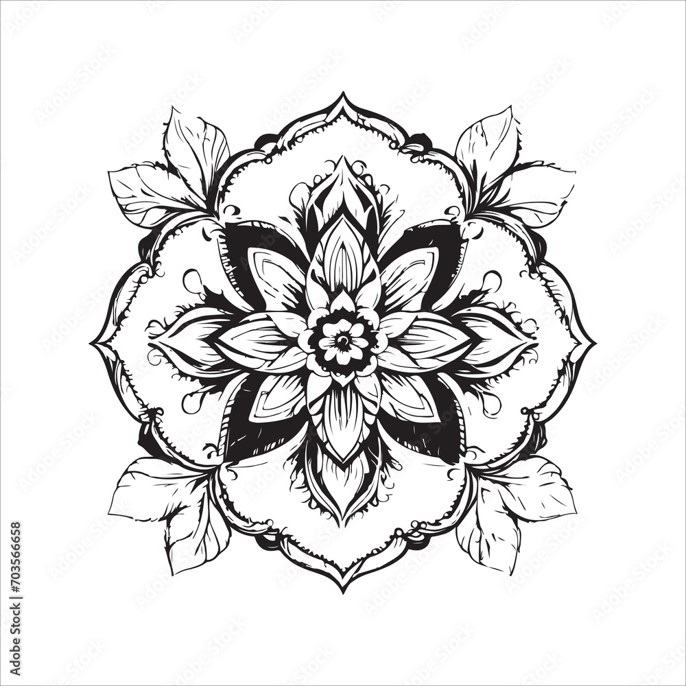 mandala flower vector art illustration