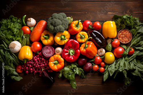 Variety of vegan, plant based protein food, healthy raw vegetables. Composition with fresh vegetables on a wooden background. Vegetarian concept.