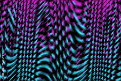 Dark vector holographic textured banner with moire ombre effect. Gradient banner background for mobile apps, wall art, wallpaper, wall panel, textile, poster, interior decor. 