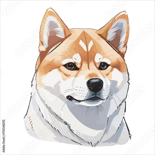 vector illustration cute shiba inu dog