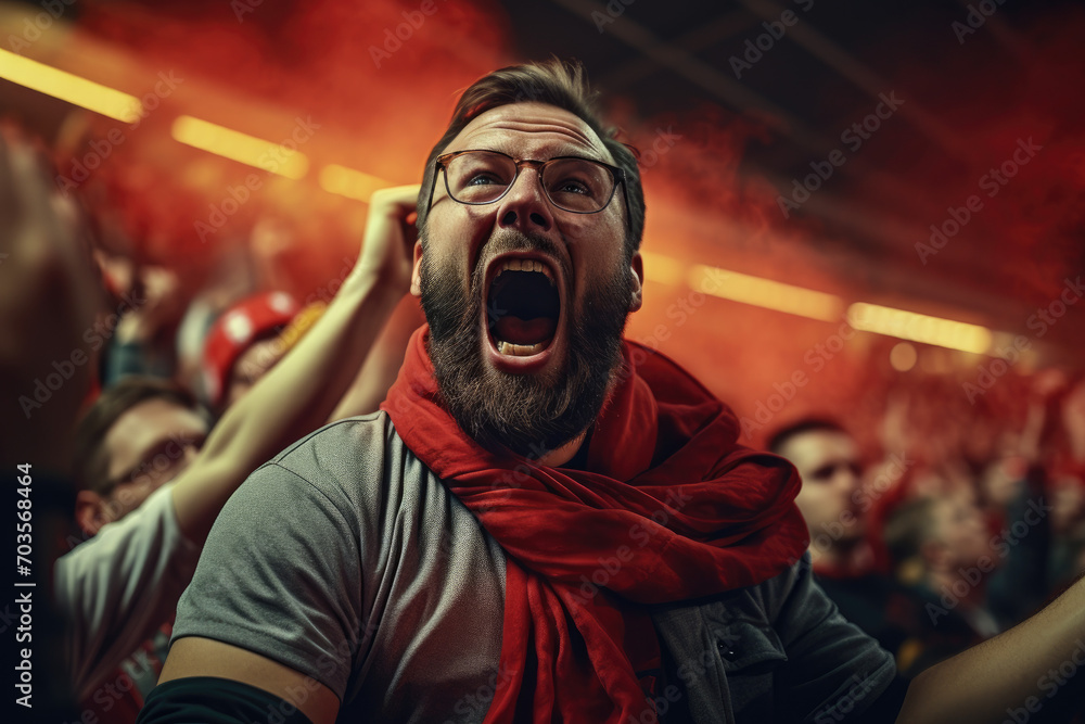 Fototapeta premium Sports fan cheering