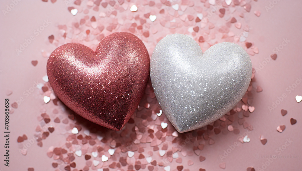 Obraz premium Glittery Hearts 