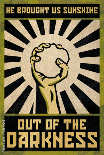Green Propaganda Poster for Dystopian World