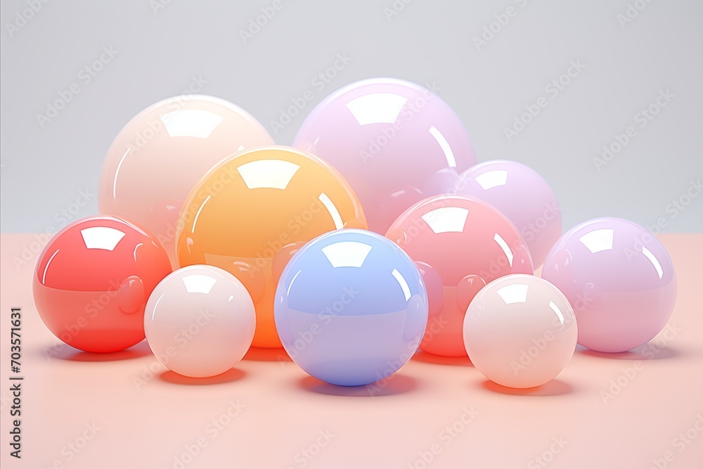 Vibrant Abstract 3D Balls in Pastel Colors Creating a Dynamic Artistic Background Vibrant Abstract 3D Balls in Pastel Colors Creating a Dynamic Artistic Background